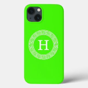 Lime Groen WT Grieks Sleutel RND Lijst Initiaal Mo Case-Mate iPhone Case