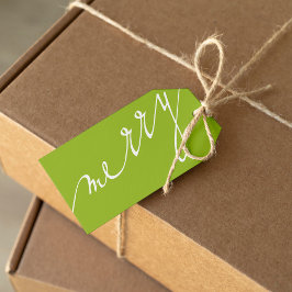 Lime groen zeer vrolijke aangepaste foto kerst cadeaulabel