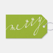 Lime groen zeer vrolijke aangepaste foto kerst cadeaulabel (Voorkant (Horizontaal))