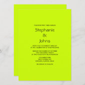 Lime Groen Zwart Eenvoudig Minimaal Kleurrijke Bru Kaart (Voorkant / Achterkant)