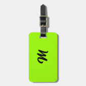 Lime Groen Zwart Kleurrijk Monogram Naam Gift Favo Bagagelabel (Voorkant verticaal)