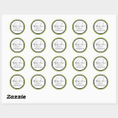 Lime groen zwart monogram op bruiloft dank u ronde sticker (Vel)