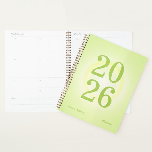 Lime Groene Aura Groot Jaar Planner (Display)