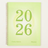 Lime Groene Aura Groot Jaar Planner (Voorkant)