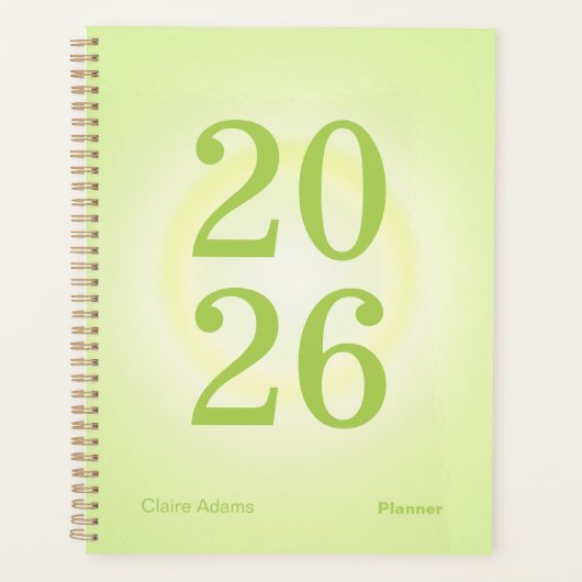 Lime Groene Aura Groot Jaar Planner (Voorkant)