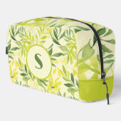 Lime groene bladeren print gesneden naaizak toilettasje (Rechterhoek)