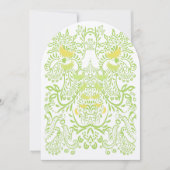 Lime Groene Boter Geel Whimsical Birds Wedding Kaart (Voorkant)
