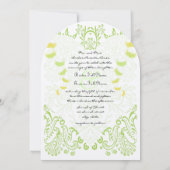 Lime Groene Boter Geel Whimsical Birds Wedding Kaart (Achterkant)