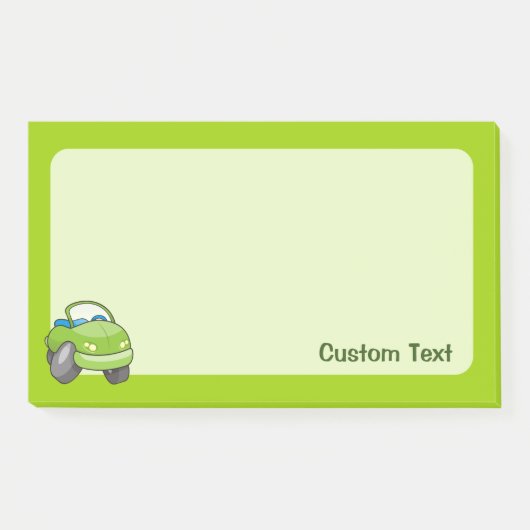 Lime Groene Cartoon Auto Post-it® Notes (Voorkant)