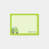 Lime Groene Cartoon Auto Post-it® Notes (Voorkant)