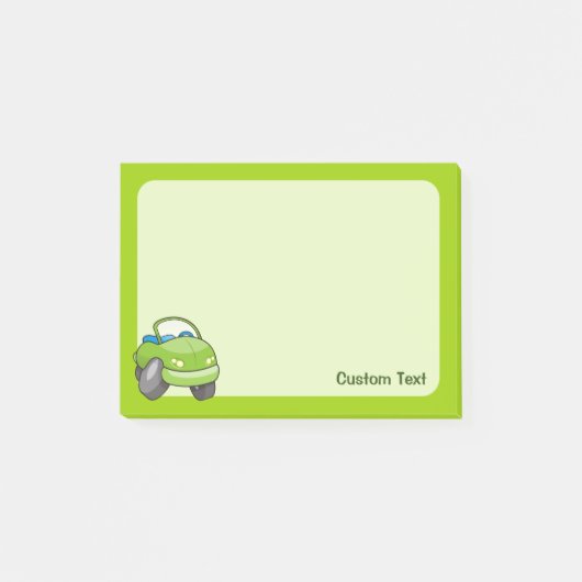 Lime Groene Cartoon Auto Post-it® Notes (Voorkant)