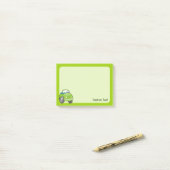 Lime Groene Cartoon Auto Post-it® Notes (Op bureau)