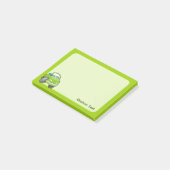 Lime Groene Cartoon Auto Post-it® Notes (Schuin)
