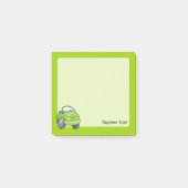 Lime Groene Cartoon Auto Post-it® Notes (Voorkant)