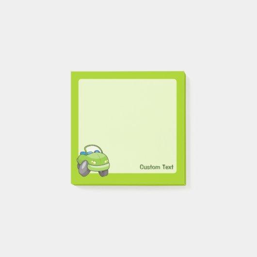 Lime Groene Cartoon Auto Post-it® Notes (Voorkant)