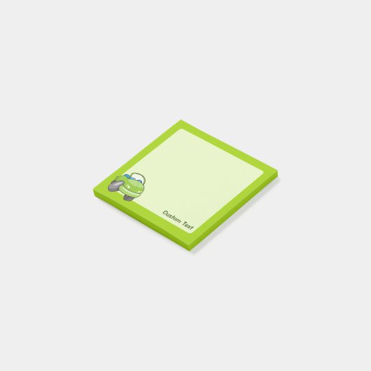 Lime Groene Cartoon Auto Post-it® Notes (Schuin)