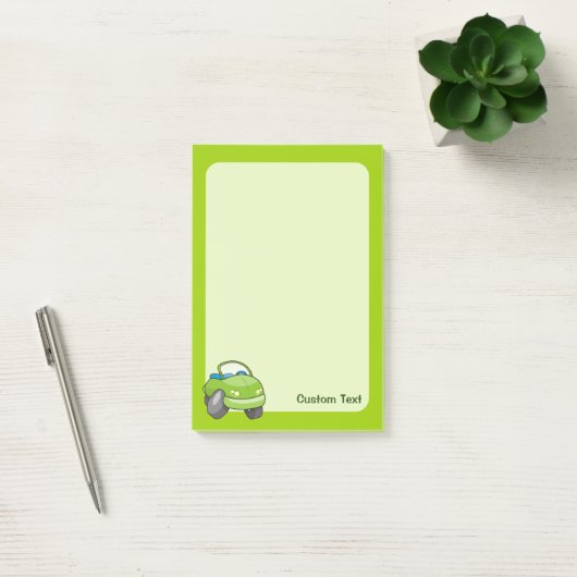 Lime Groene Cartoon Auto Post-it® Notes (Kantoor)