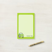 Lime Groene Cartoon Auto Post-it® Notes (Op bureau)