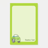 Lime Groene Cartoon Auto Post-it® Notes (Voorkant)