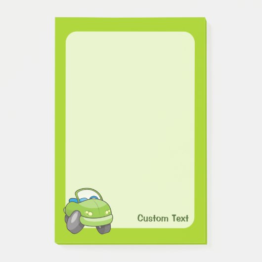 Lime Groene Cartoon Auto Post-it® Notes (Voorkant)