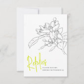 Lime groene citrus bloesem bruiloft antwoord RSVP (Voorkant)