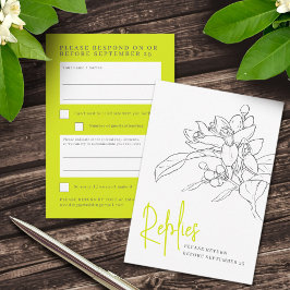 Lime groene citrus bloesem bruiloft antwoord RSVP