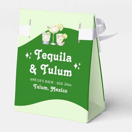 Lime Groene Citrus Tequila & Tulum Bachelorette Bedankdoosjes (Achterkant)