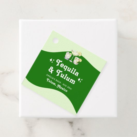 Lime Groene Citrus Tequila & Tulum Bachelorette Bedankjes Labels (In situ)