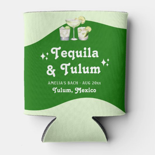 Lime Groene Citrus Tequila & Tulum Bachelorette Blikjeskoeler (Voorkant)