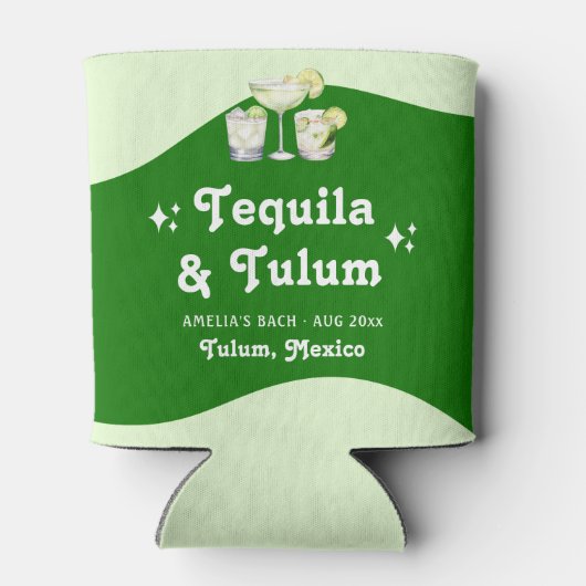 Lime Groene Citrus Tequila & Tulum Bachelorette Blikjeskoeler (Achterkant)