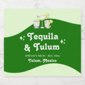 Lime Groene Citrus Tequila & Tulum Bachelorette Likeurfles Etiket (Enkel label)