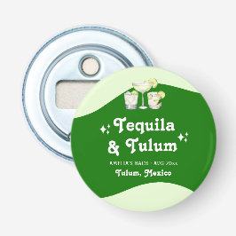 Lime Groene Citrus Tequila & Tulum Meisjesuitje Button Flesopener