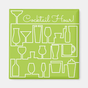 Lime groene cocktail party magneet