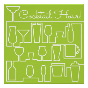 Lime groene cocktail party perfect poster