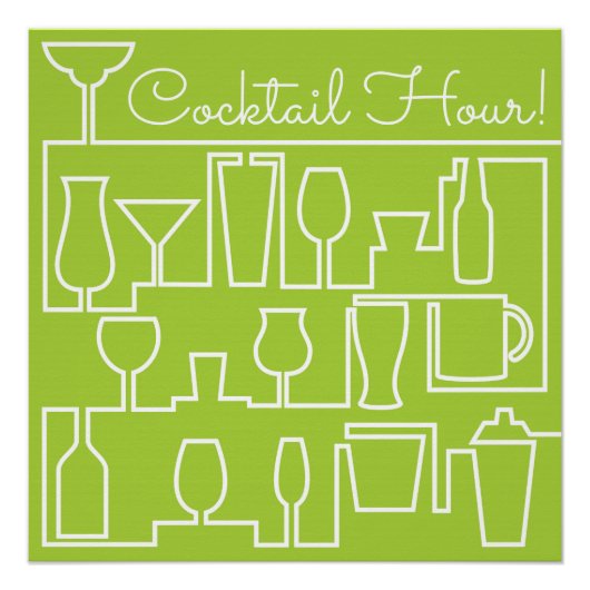 Lime groene cocktail party perfect poster (Voorkant)