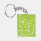 Lime groene cocktail party sleutelhanger (Voorkant Links)