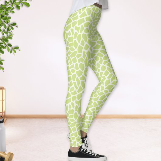 Lime groene Giraffe vlekken patroon Abstract Leggings