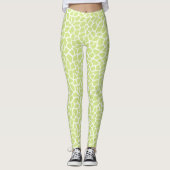 Lime groene Giraffe vlekken patroon Abstract Leggings (Voorkant)