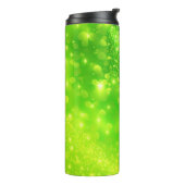 Lime Groene Glitter Holografische Thermische Tumbl Thermosbeker (Gedraaid links)