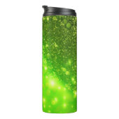 Lime Groene Glitter Holografische Thermische Tumbl Thermosbeker (Geroteerd rechts)