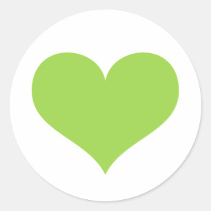 Lime groene hart liefde of Valentijnsdag Ronde Sticker