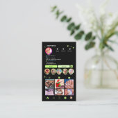 Lime Groene Instagram Nagelsalon QR-code Visitekaartje (Staand voorkant)