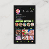 Lime Groene Instagram Nagelsalon QR-code Visitekaartje (Voorkant)