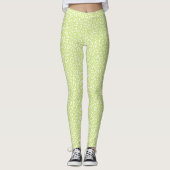 Lime groene luipaard vlekken patroon Abstract Leggings (Voorkant)