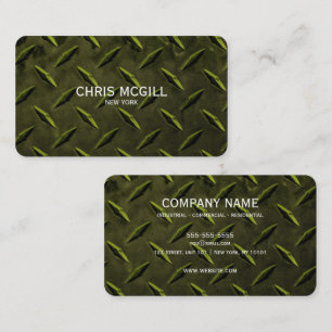 Lime Groene Metalen Textuur Custom Bouw Visitekaartje