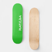 Lime Groene Moderne Naam | Stijlvol Trendy Persoonlijk Skateboard (Voorkant)
