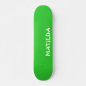 Lime Groene Moderne Naam | Stijlvol Trendy Persoonlijk Skateboard (Voorkant)