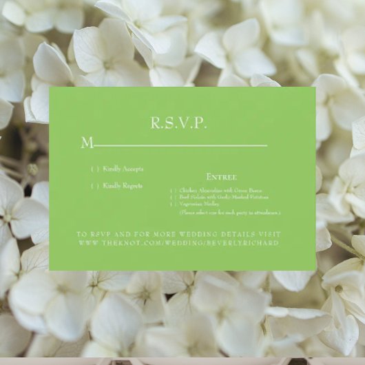 Lime Groene Monogram Bruiloft RSVP Kaart