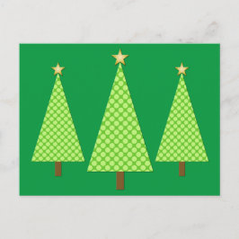 Lime groene polka dot moderne kerstbomen feestdagenkaart