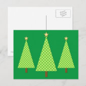 Lime groene polka dot moderne kerstbomen feestdagenkaart (Voorkant / Achterkant)